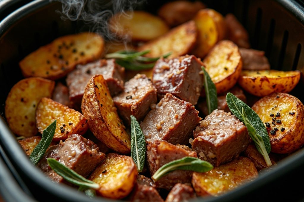 Свинина с картофелем и шалфеем в аэрогриле