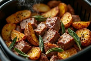 Свинина с картофелем и шалфеем в аэрогриле