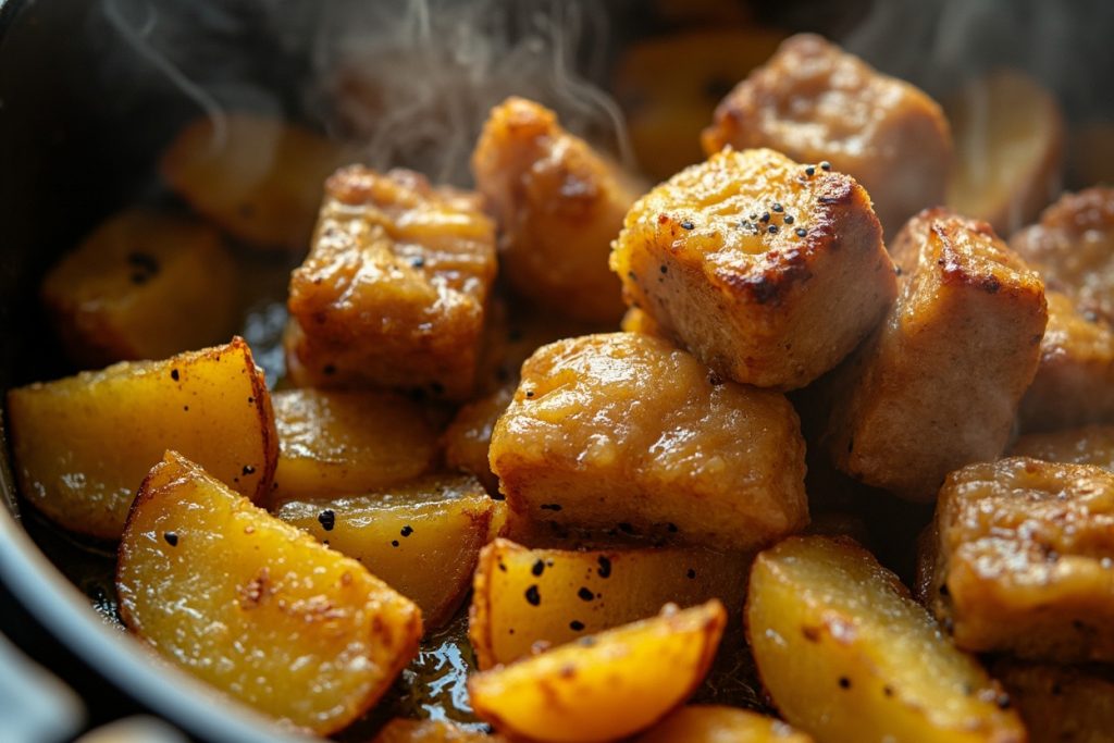 Свинина с картофелем и горчицей в аэрогриле