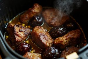 Телятина с черносливом и коньяком в аэрогриле