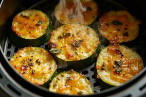 Запеченные кабачки с сыром и чесноком в аэрогриле