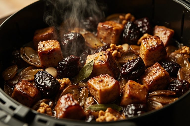Телятина с черносливом и орехами в аэрогриле