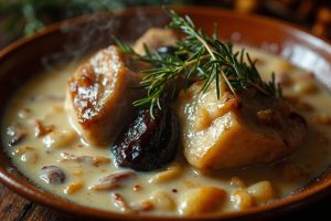 Телятина с черносливом и сливочным соусом в аэрогриле