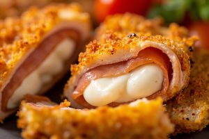 Куриные котлеты с сыром моцарелла и прошутто в аэрогриле