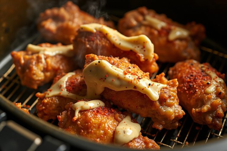Куриные крылышки с соусом из майонеза и чеснока в аэрогриле