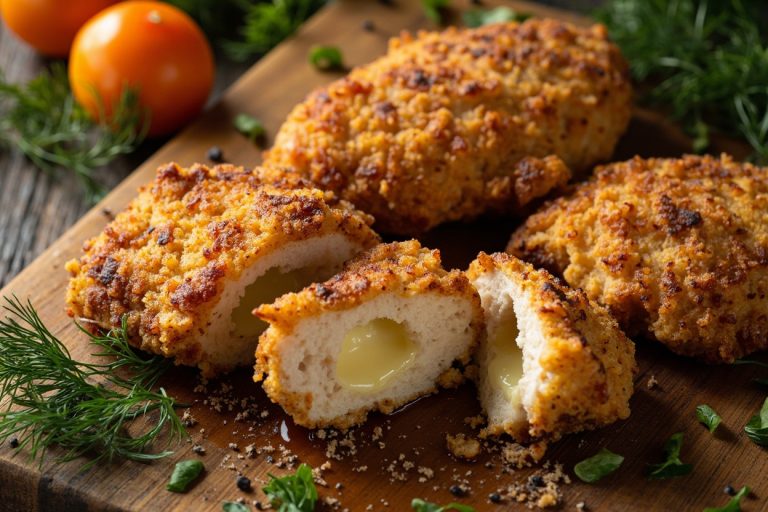 Куриные котлеты с сыром эдам и зеленью в аэрогриле