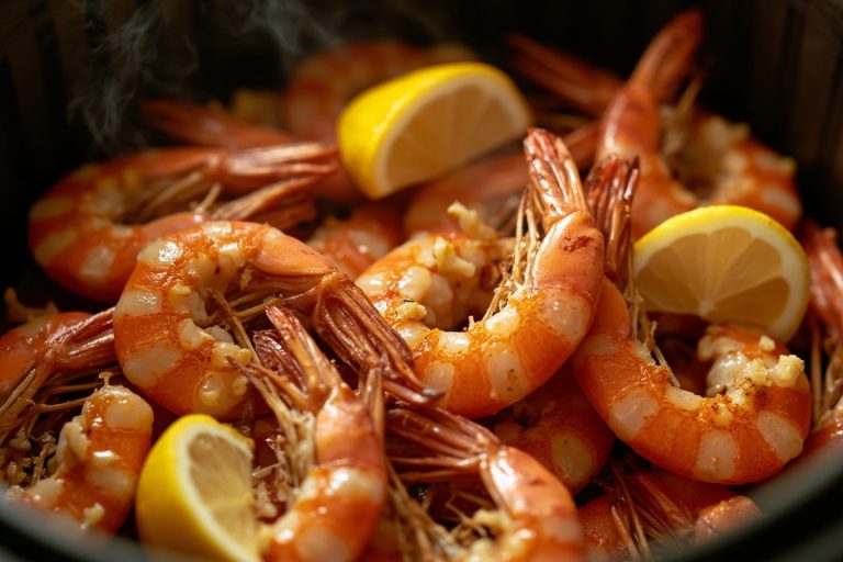 Креветки с чесноком и лимоном в аэрогриле